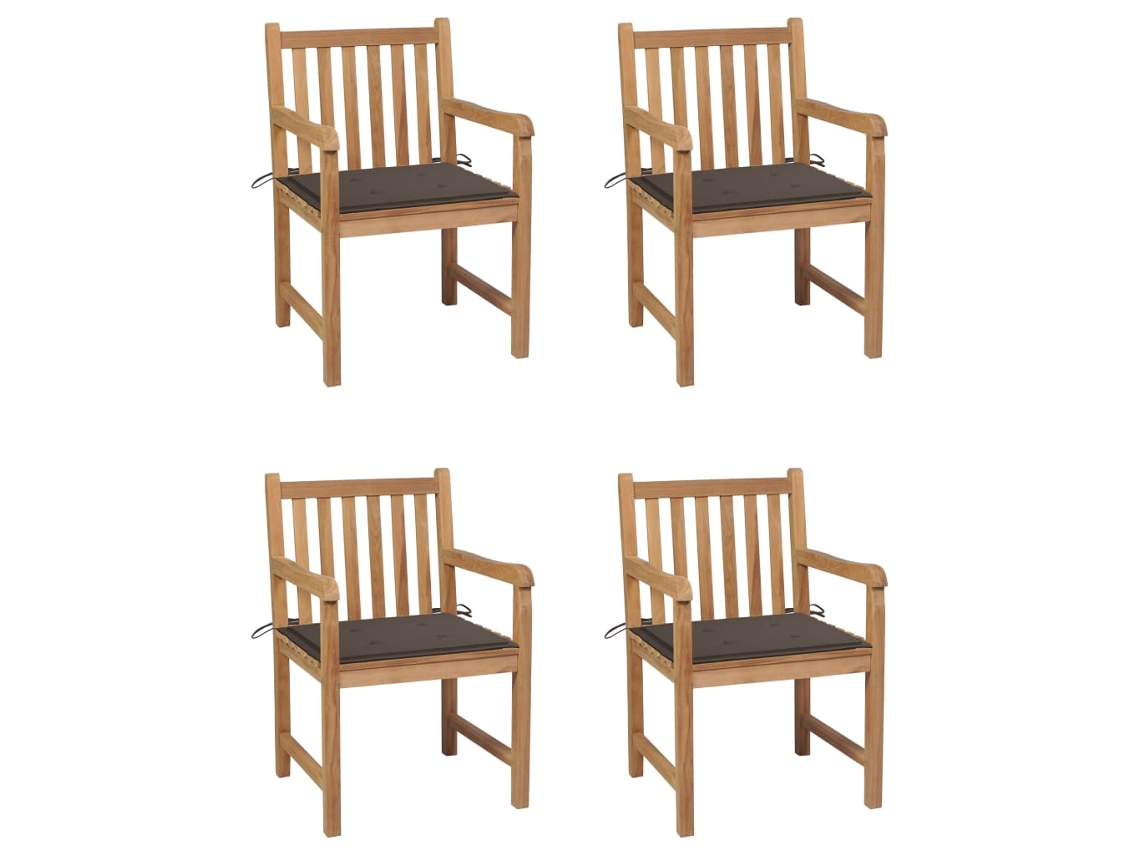 Garden Chair, Garden Chairs Vidaxl Cinzento-acastanhado Madeira (n/a)