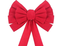 6 Laços Longos de Veludo Vermelho para Decoração de Natal, Guirlandas e Árvores, Uso Interno e Externo