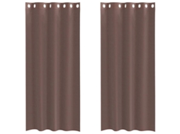 Maison Exclusive - Cortinas De Voile Com Ilhós 2 Pcs Castanho 140x225 Cm