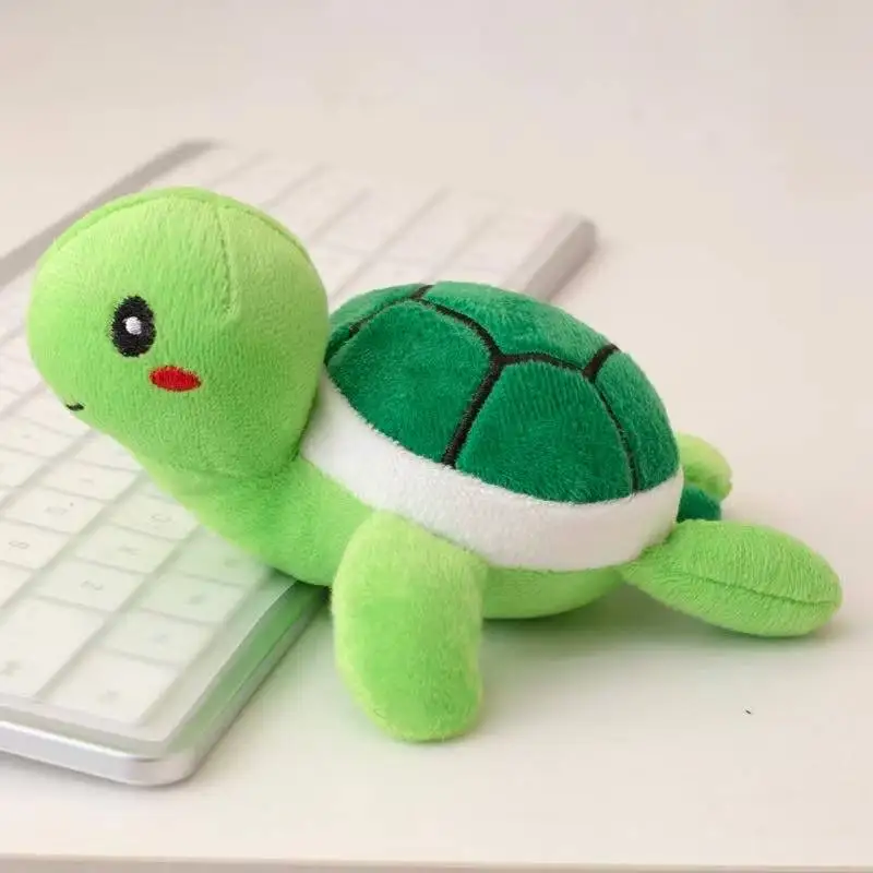 Chaveiro com Pingente de Tartaruga para Mochila Brinquedo de Pelúcia Fofo MDUG (preto 10cm)