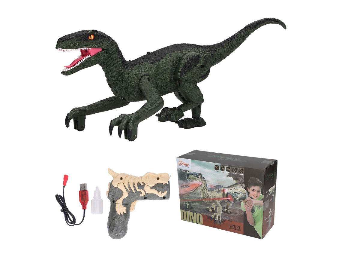 Brinquedo De Dinossauro Com Controle Remoto, Névoa De Água, Som, Luz E Caminhada Simulada Para Crianças, Verde