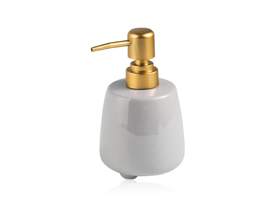 2026-dispensador De Jabón Cerámico Linjou Com Bomba Para Jabón Líquido E Champú (cinza)