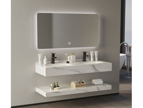 Lavatório Duplo Suspenso PURPLE GLOBE Infinity White 140X50X15