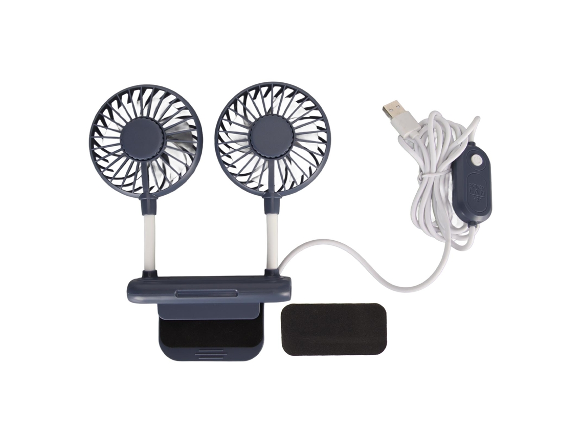 2026zentro-ventilador Clip Para Monitor 2 Cabeças 3 Velocidades Cabo Usb 2m Silencioso Azul Para Escritório Familiar