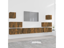 Tv Cabinet Set, Tv Cabinet Sets Vidaxl Marrom Madeira Processada (n/a)