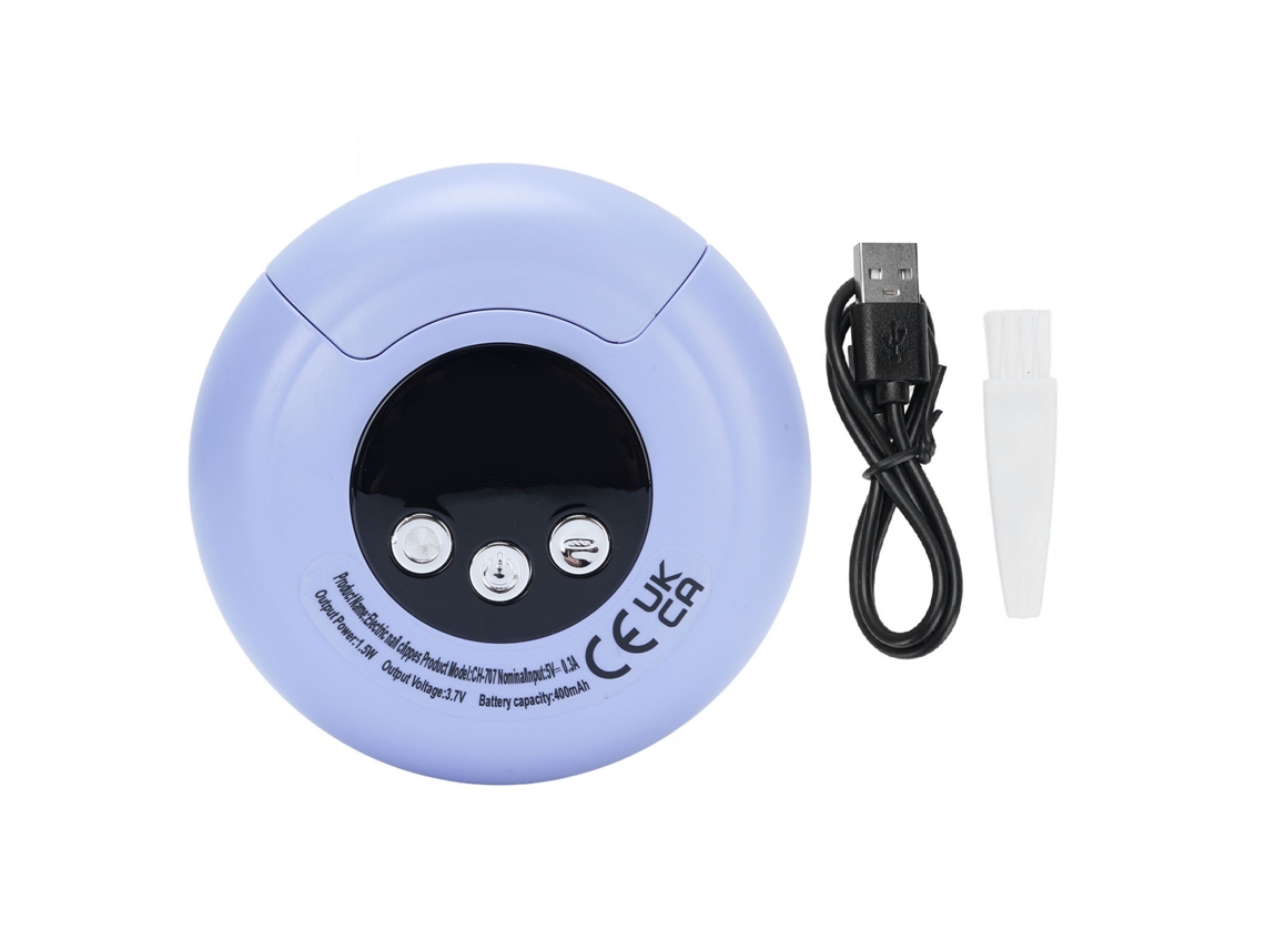 Primerox aparador de Unhas Elétrico Automático Recarregável com Polidor Lcd Portátil para Bebê e Casa Roxo