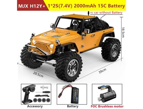 Carro Rc 112 4wd Corrida Off Road Alta Velocidade Motor Brushless Sensores Amarelo Aeuzwr