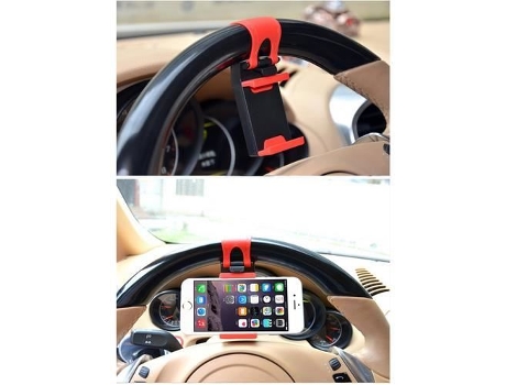 Suporte Universal Móvel Clip Retrátil Fixação Volante Carro Para Apple, Lg, Samsung Fheimin Penas Vermelho