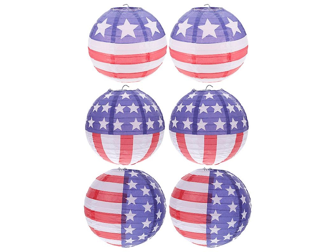 6Pcs Lanterna de Bandeira Americana ALLINLESS