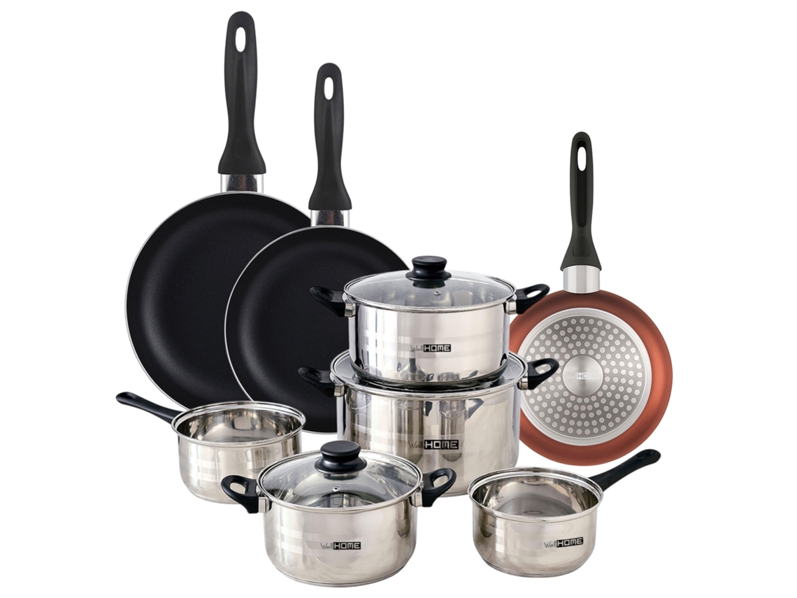 Conjunto De Panelas Well Home 8 Peças 3 Panelas Wellhome