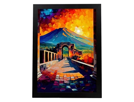 Poster NACNIC De Pompeya No Estilo De Tinta A Óleo Ilustrações De Monumentos E Cidades Em Estilo Fotográfico Em Cores A3 Black Frames