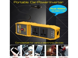 Inversor de energia para carro de 400 W com onda senoidal modificada, conversão de 12 V CC para 110 V CA, com USB e tomadas Primerox.