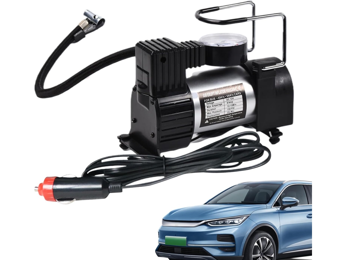 Compressor De Ar Portátil De 12v Com Manômetro Integrado