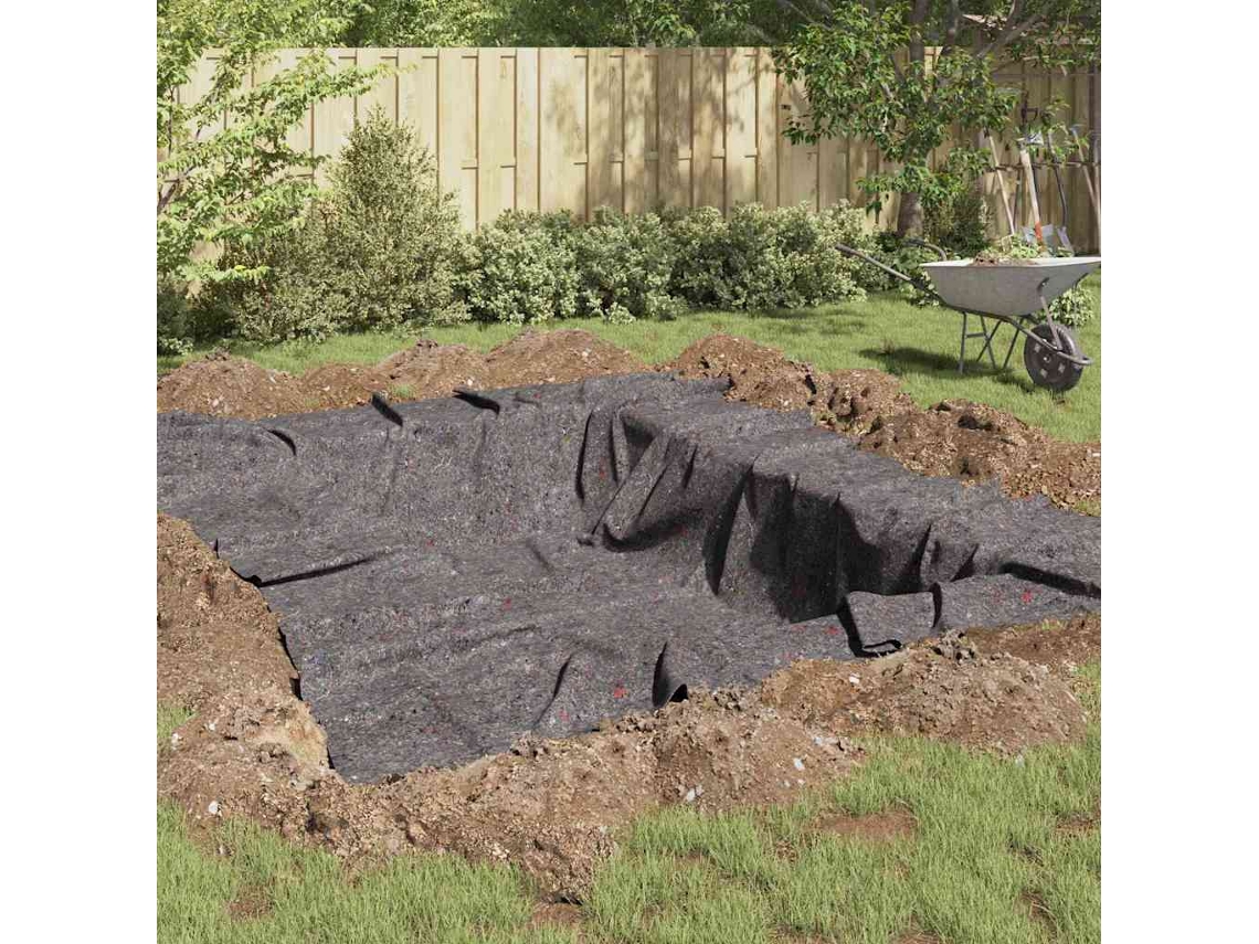 Vidaxl Fleece Para Lagoa 1 X 10 M Poliéster E Algodão Cinzento