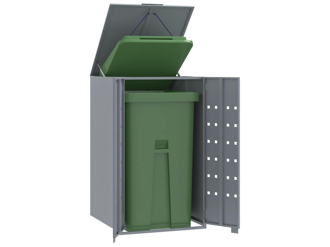 Vidaxl Abrigo Para Caixote Do Lixo 69x79x117 Cm Aço Cinzento
