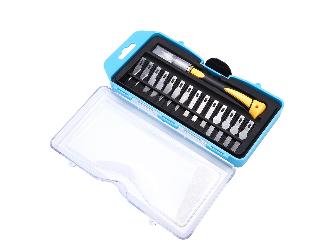Kit De 15 Ferramentas De Gravura Em Madeira Com Afiador Manual E Estampas De Borracha
