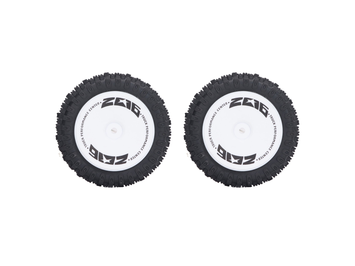 2pcs Pneu Dianteiro De Borracha E Plástico Para Carro Controle Remoto Wltoys 1/12 124007 Preto E Branco