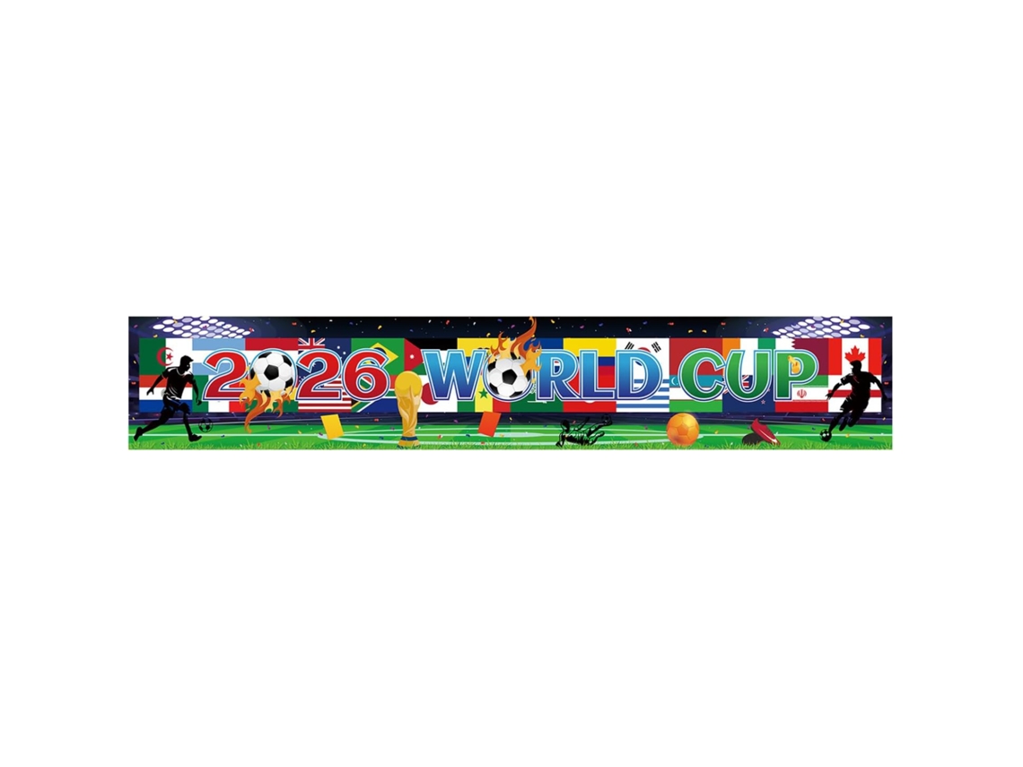 Bandeira Da Copa Do Mundo De Futebol 2026, 300x50cm - Painel Fundo Com Bandeiras Internacionais Para Festas Futebol, Bares E Decoração Casa