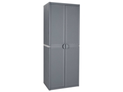 Vidaxl Armário De Arrumação Para Jardim 65x45x172 Cm Vime Pp Cinzento
