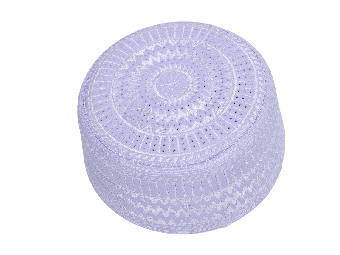 Gorro Kufi Para Homem Muçulmano Gorro De Oração Islâmico Com Bordado Gorro Turco Árabe Eid Roxo 57cm