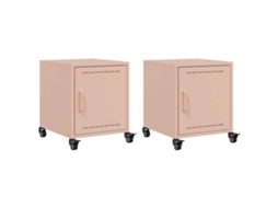 Bedside Cabinet, Bedside Cabinets Vidaxl Cor-de-rosa Aço (n/a)