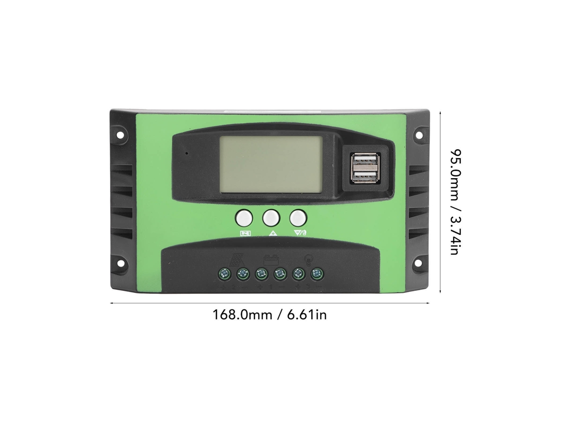 Controlador De Carga Solar Laxiscreed Com Ecrã Lcd E Ajuste Inteligente Para Painéis Solares