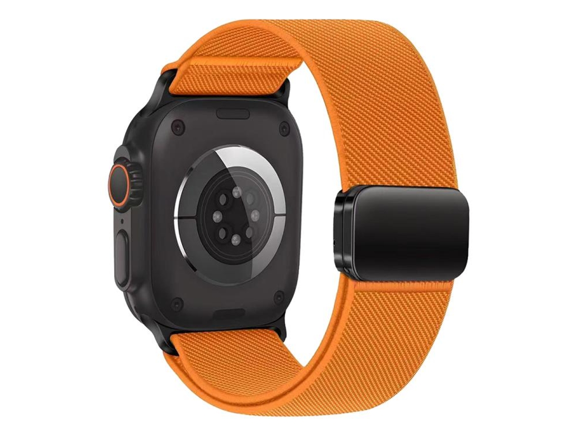 Bracelete Para Apple Watch 42/41/40/38mm - Nylon Elástico Com Fecho Magnético Laranja