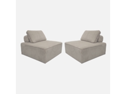 Cadeira Para Sofá Modular De Veludo Cotelê, Conjunto De 2, Cinza Claro Sweeek