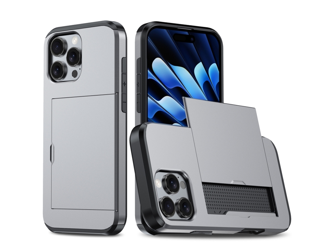 Capa Protetora À Prova De Choque Para Iphone 16 Pro Max - Compartimento Para Cartão