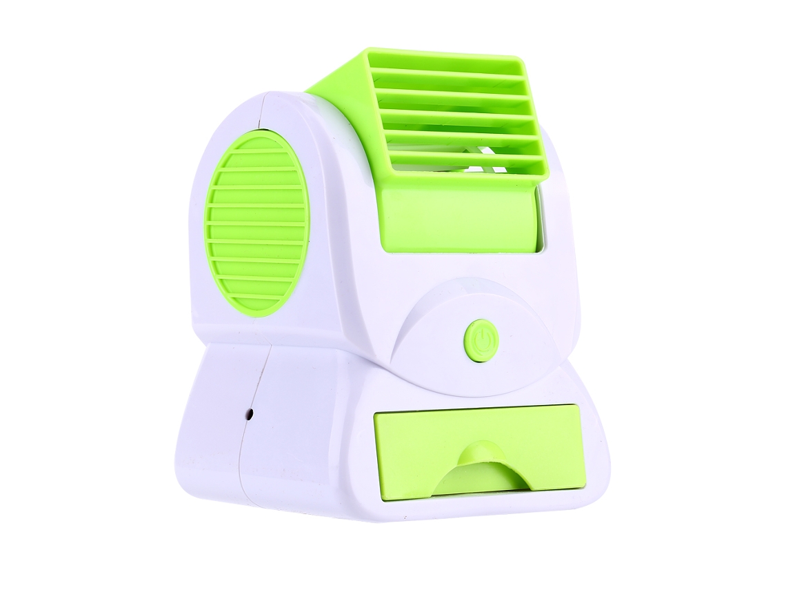 Laxiscreed Mini Ventilador Sem Lâminas, Alimentado Por Usb E Bateria, Com Função De Ar Condicionado, Modelo Verde