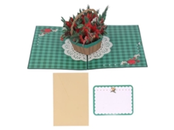 Cartão Pop Up De Natal Cartão De Natal 3d Cesta De Flores Detalhes Requintados Cartão Pop Up Com Envelope Para Presentes Aquaforge