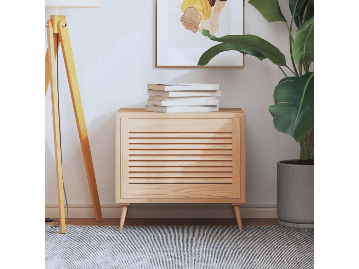 Vidaxl Porta De Armário Com Design De Persiana Pinho Maciço