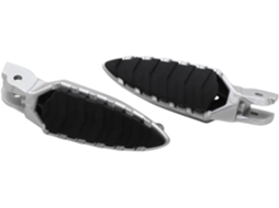 Apoios para os Pés de Motocicleta Pedais Borracha Suporte Compatível Pedaleiras Pedal Design Preto Prata: