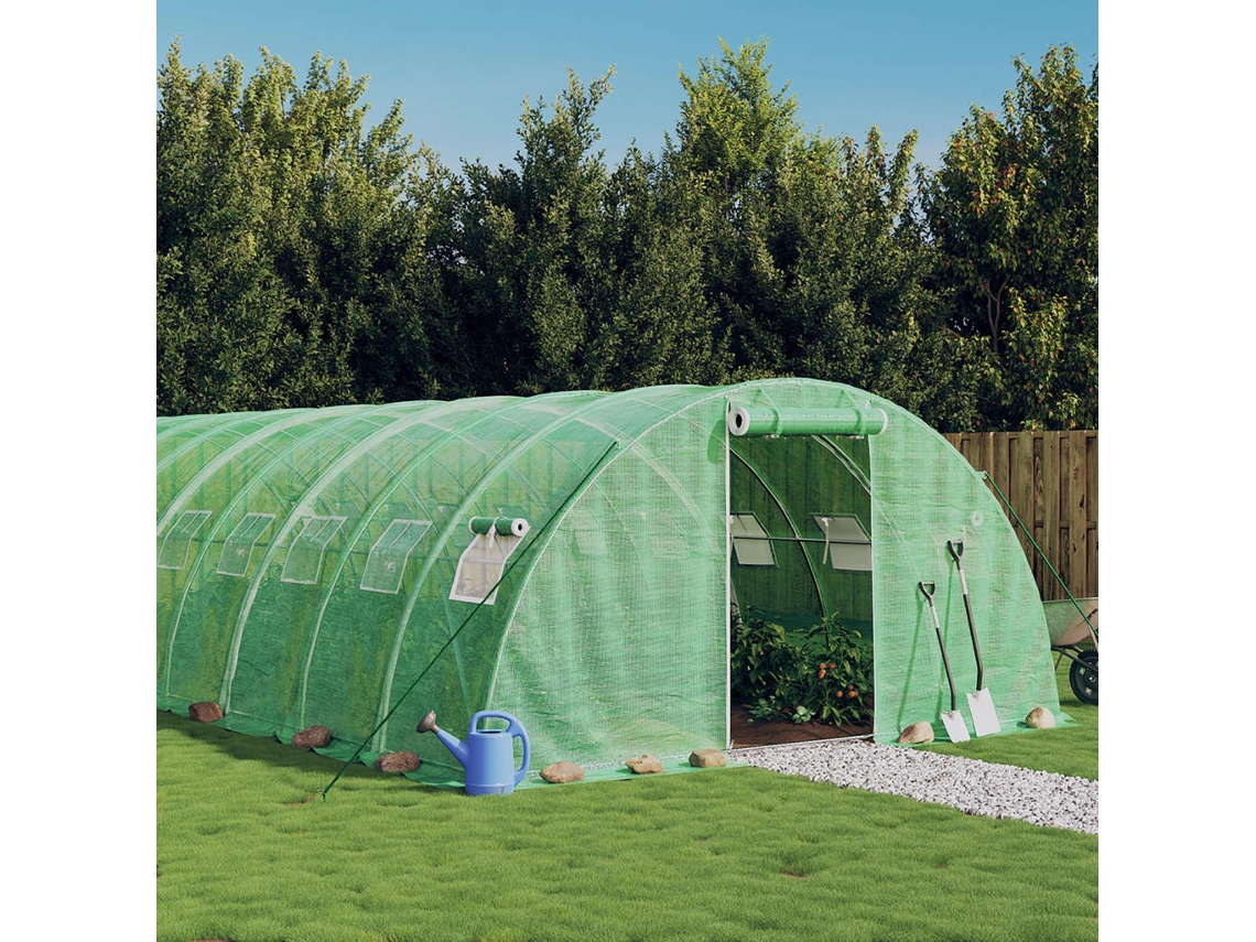 Vidaxl Estufa Com Estrutura De Aço 48 M² 12x4x2 M Verde