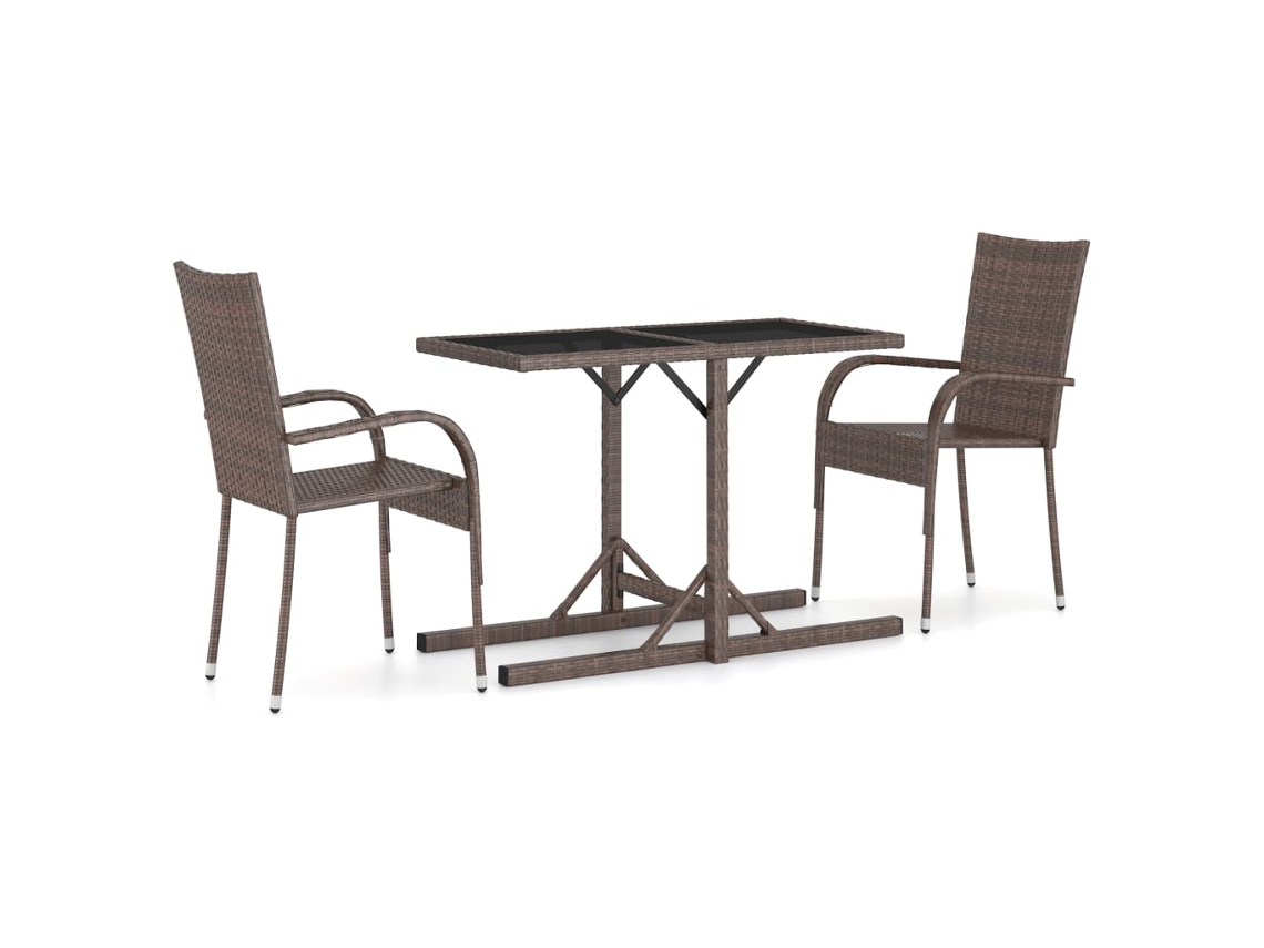 Dining Set, Dining Sets Vidaxl Marrom Rattan / Vime (n/a)