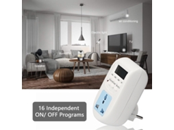 Interruptor Programável Digital Semanal 16 Programas Tomada 220-240v Eu