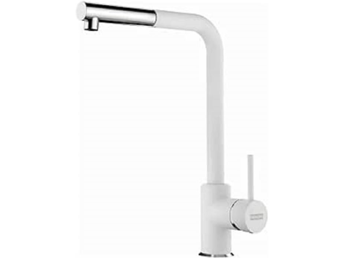 115.0668.382 Sirius L Torneira De Cozinha Com Saída Lateral, Cromado Branco Polar Franke