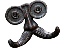 Gancho De Parede Antigo Com Dois Ganchos Em Formato Bigode, Ferro