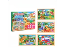 Puzzle De Madeira ideal Para Crianças De 4 A 6 Anoscada Um Com 24 Peças Mundo Dos Dinossauros Hexinyigjly