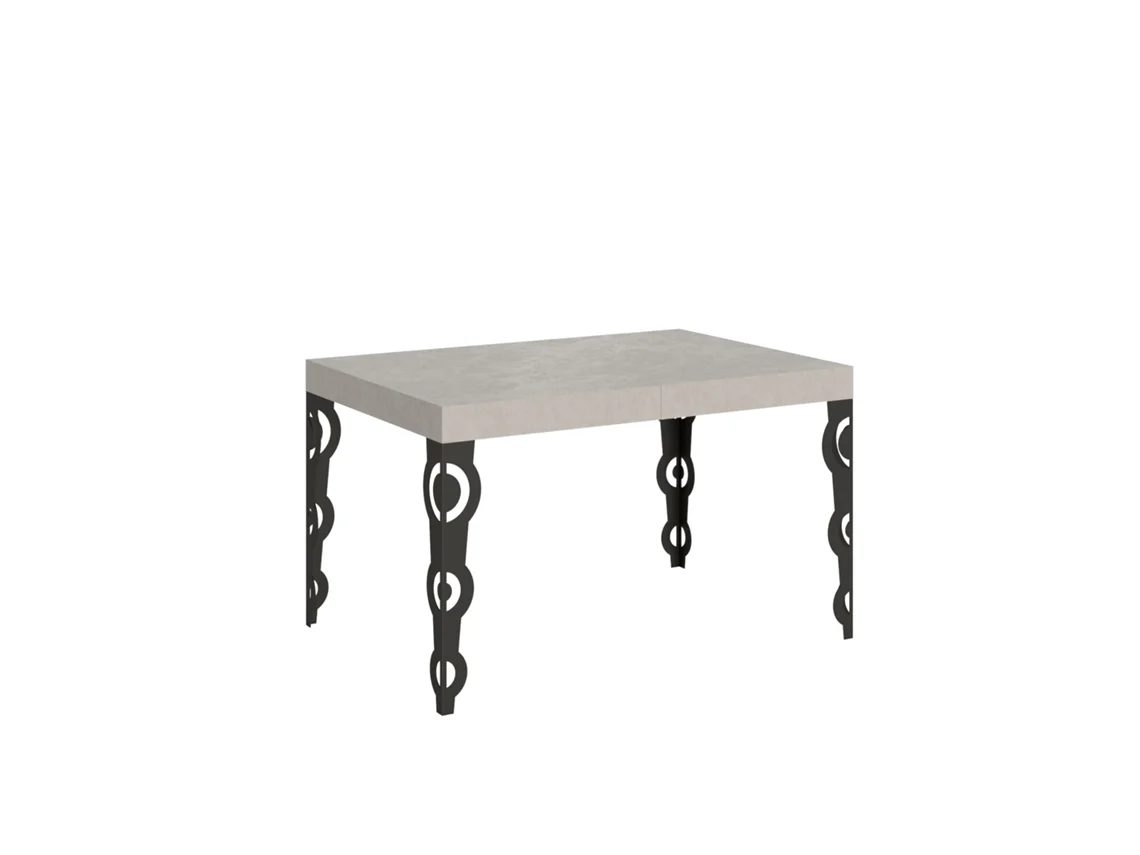 Mesa Extensível Karamay Cashmere 120/224x90 Cm Com Pés Antracite Itamoby