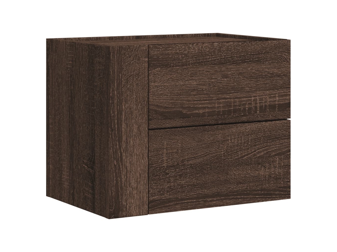 Mesa de Cabeceira de Parede MAISON EXCLUSIVE Carvalho Castanho (45x30x35 cm)