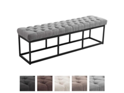 Clp Amun Bench Tecido 100 Poliéster Estrutura de Metal Preto 150 Cm