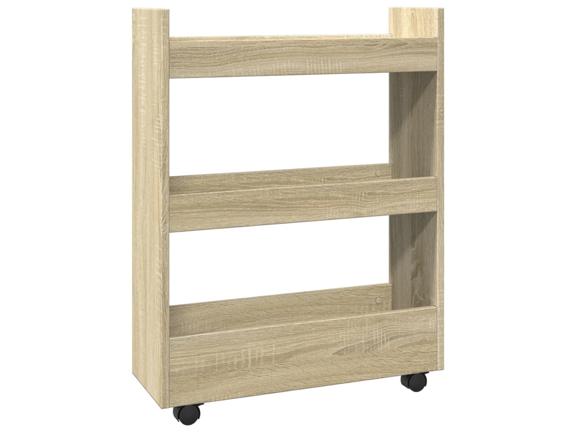 Narrow Storage Trolley, Narrow Storage Trolleys Vidaxl Marrom Madeira Processada (n/a)