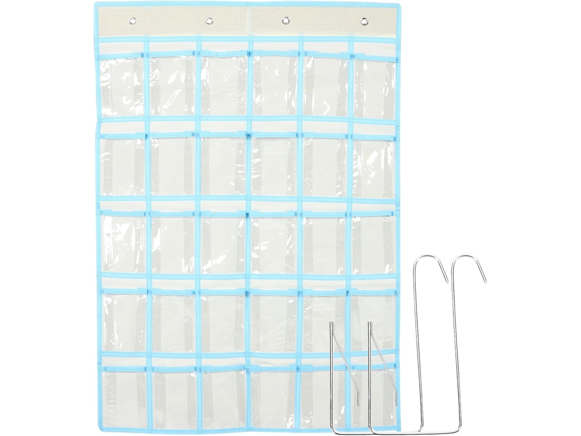 Organizador Joias Pendurar Ideal Celular 30 Compartimentos Tecido Perfeito Quarto Banheiro Não Bege GOKOCO