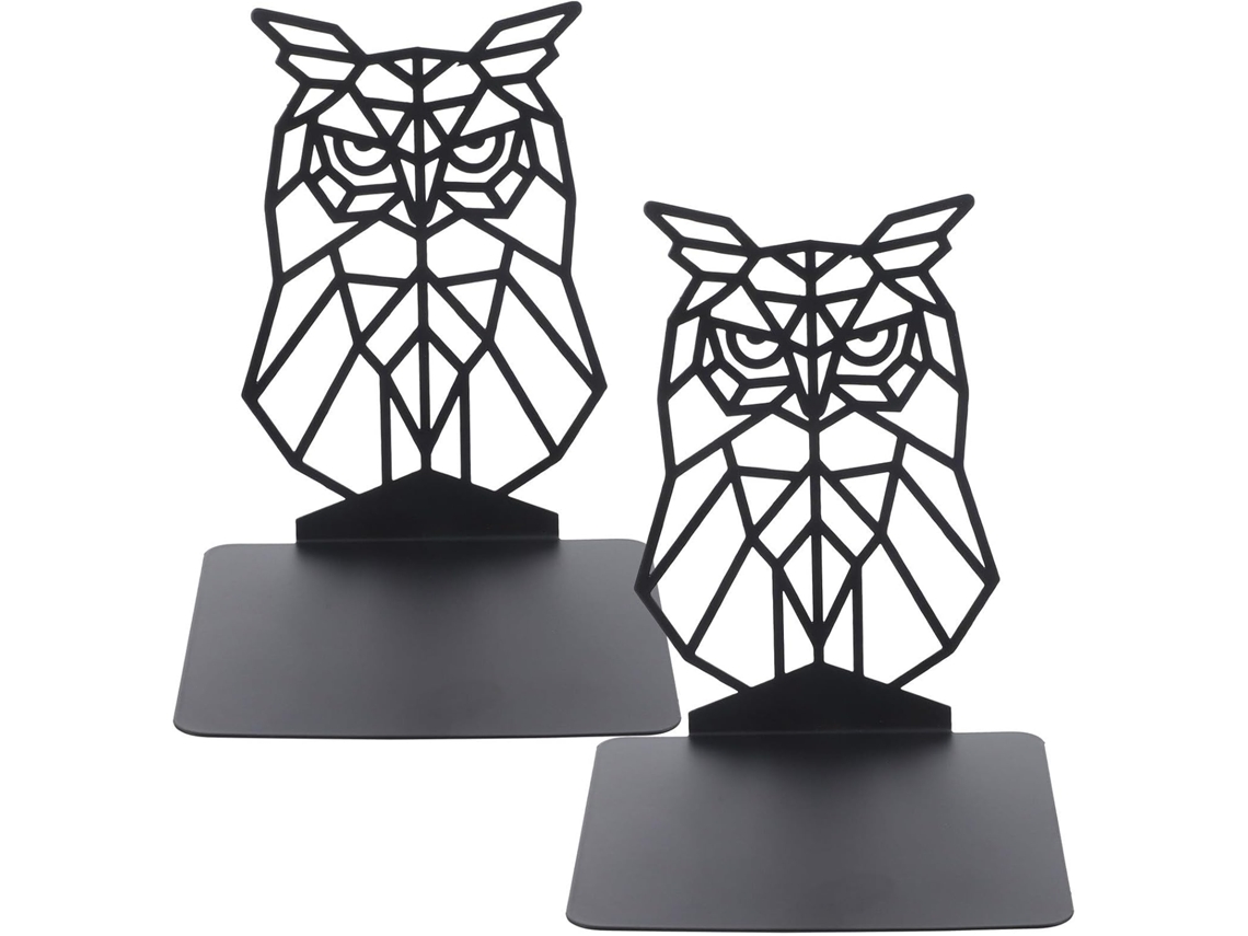 Suportes Para Livros Em Forma De Coruja, Em Metal Preto, Para Escritório Design Simples E Funcional Organizar Revistas
