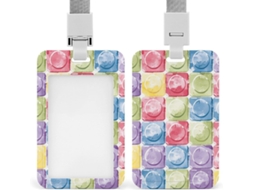 Clipe Crachá, estilo fofo com núcleo macio, suporte Crachá com cordão, porta-crachá de mesa, ideal para reuniões.