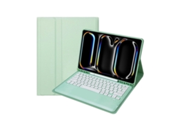Lurelia Capa Com Teclado Bluetooth Para Ipad Pro 132024 Teclado Bluetooth, Layout Pt, Verde Claro
