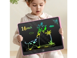 Prancheta de Desenho para Crianças e Bebês em Casapainel Lcd Colorido Rosa Tela Horizontal de 16 Polegadas CHENNNLS