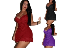 2026 roupas de Dormir para Mulheres com Decote em V de Renda, Lingerie, Tamanho Grande, Pijama Sling