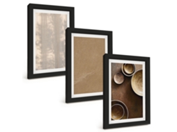 Composição De Quadros Estruturas Com Texturas Minimalistas Espelharte (3 Peças 20x30 Cm)